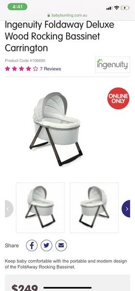 baby bunting ingenuity bassinet